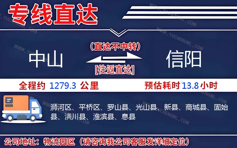 中山到信陽物流公司