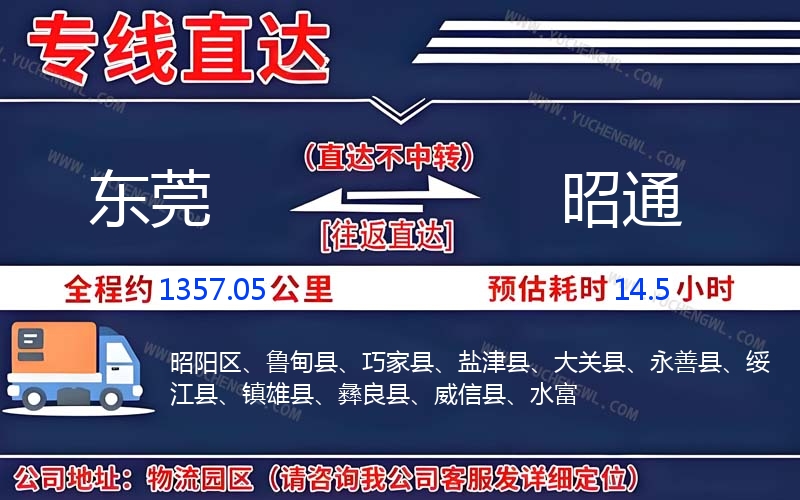 東莞到昭通物流公司