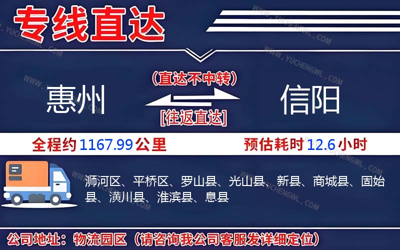 惠州到信陽(yáng)物流公司