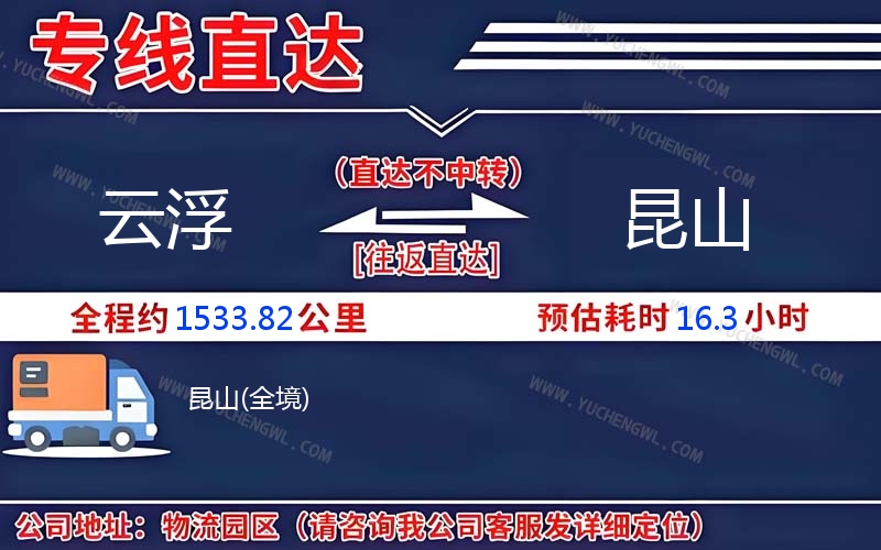 云浮到昆山物流公司