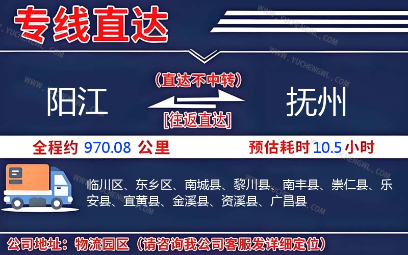陽江到撫州物流公司