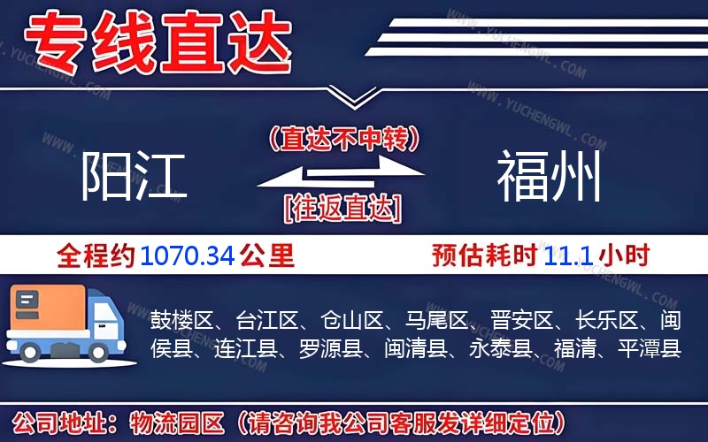 陽(yáng)江到福州物流公司