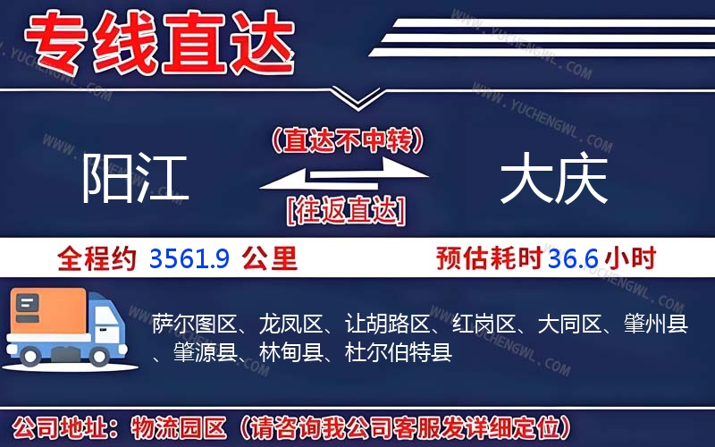 陽江到大慶物流公司