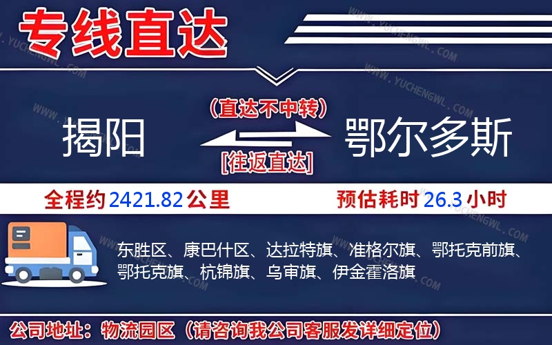 揭陽到鄂爾多斯物流公司