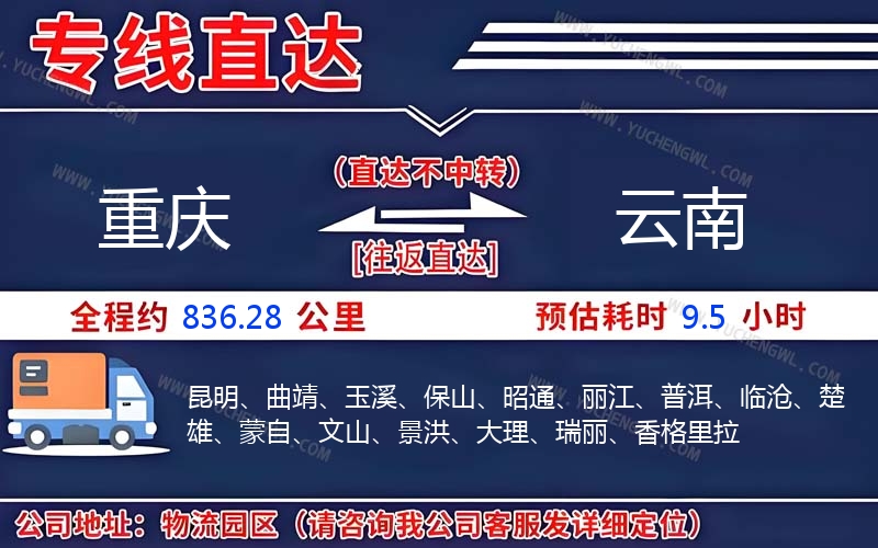 重慶到云南物流公司
