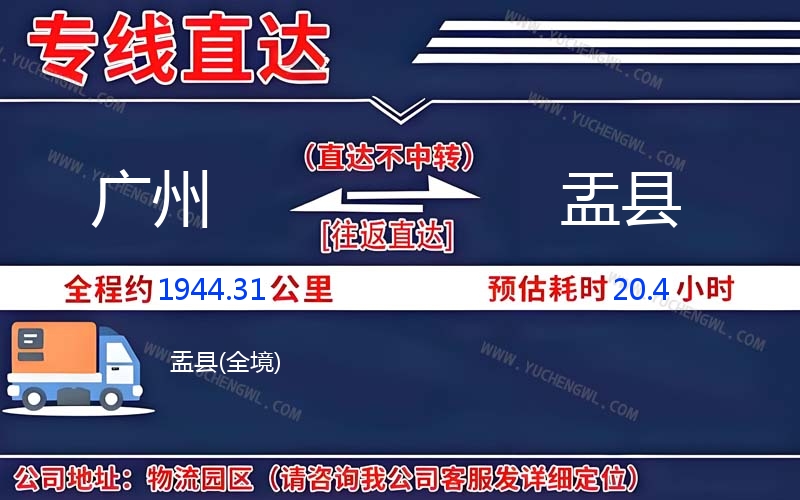 廣州到盂縣物流公司
