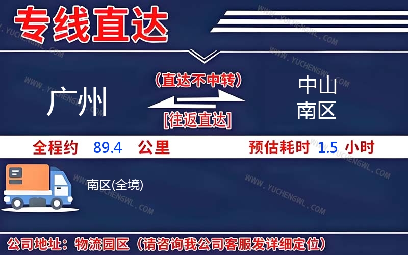 廣州到中山南區物流公司
