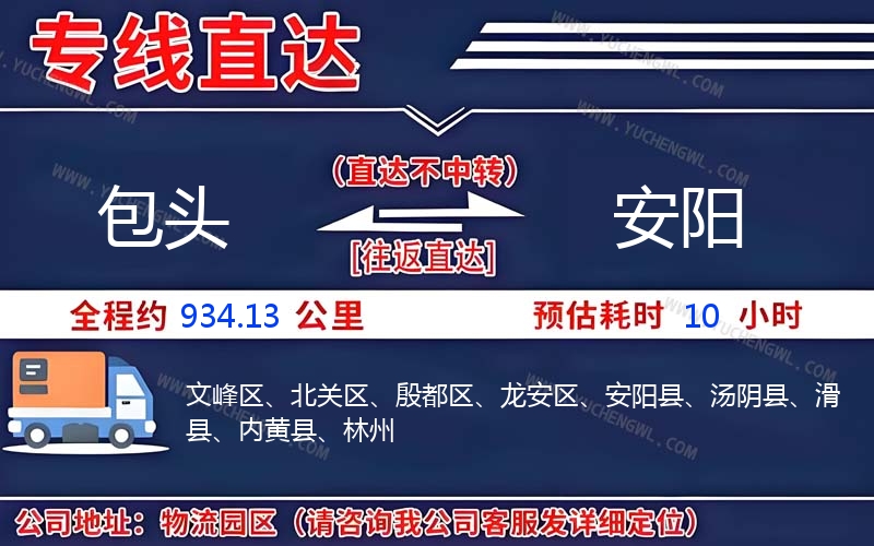 包頭到安陽物流公司