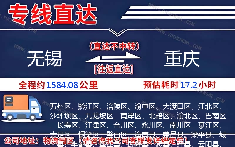 無(wú)錫到重慶物流公司