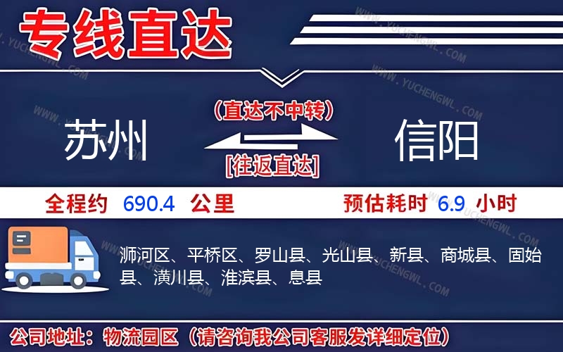 蘇州到信陽物流公司