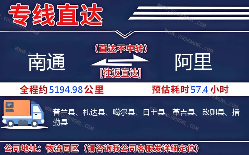 南通到阿里物流公司