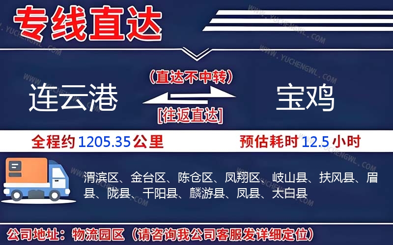 連云港到寶雞物流公司