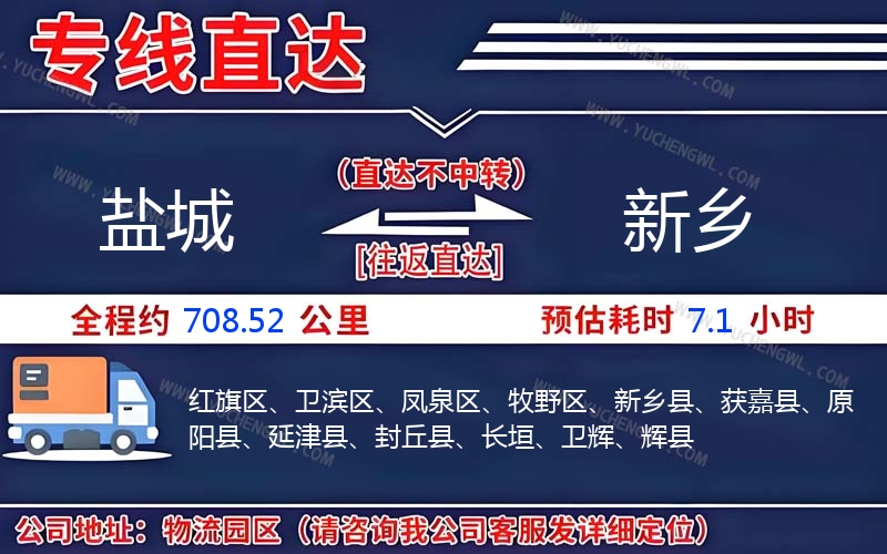 鹽城到新鄉(xiāng)物流公司