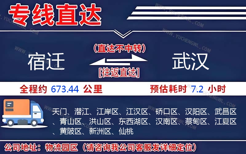 宿遷到武漢物流公司