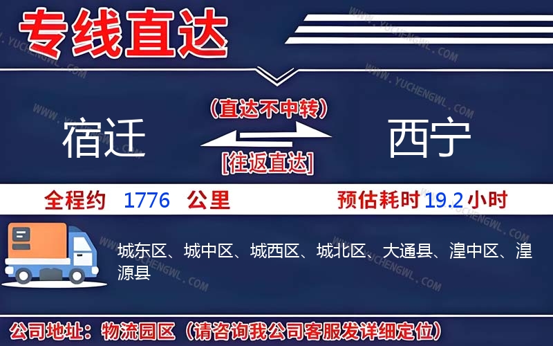 宿遷到西寧物流公司