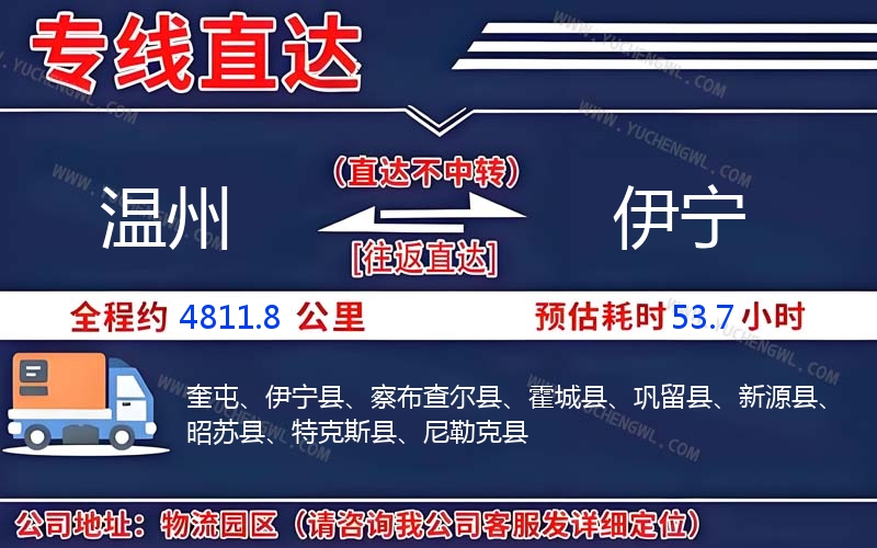 溫州到伊寧物流公司