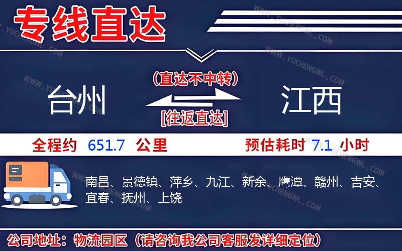 臺(tái)州到江西物流公司